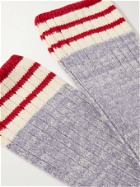 Thunders Love - Oceanside Striped Ribbed Cotton-Blend Socks