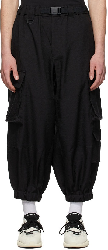 Photo: Y-3 Black Sport Uniform Cuffed Cargo Pants