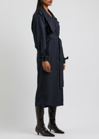 Dorothee Schumacher Trench It Up Iii Belted Silk Midi Dress Navy