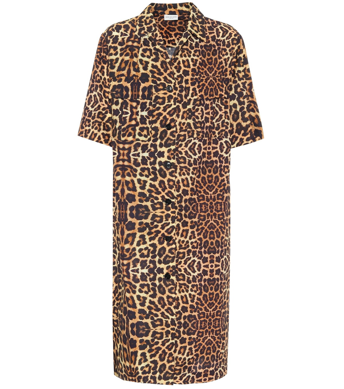 Dries Van Noten - Leopard-print cotton shirt dress Dries Van