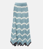 La DoubleJ Chevron crochet cotton midi skirt