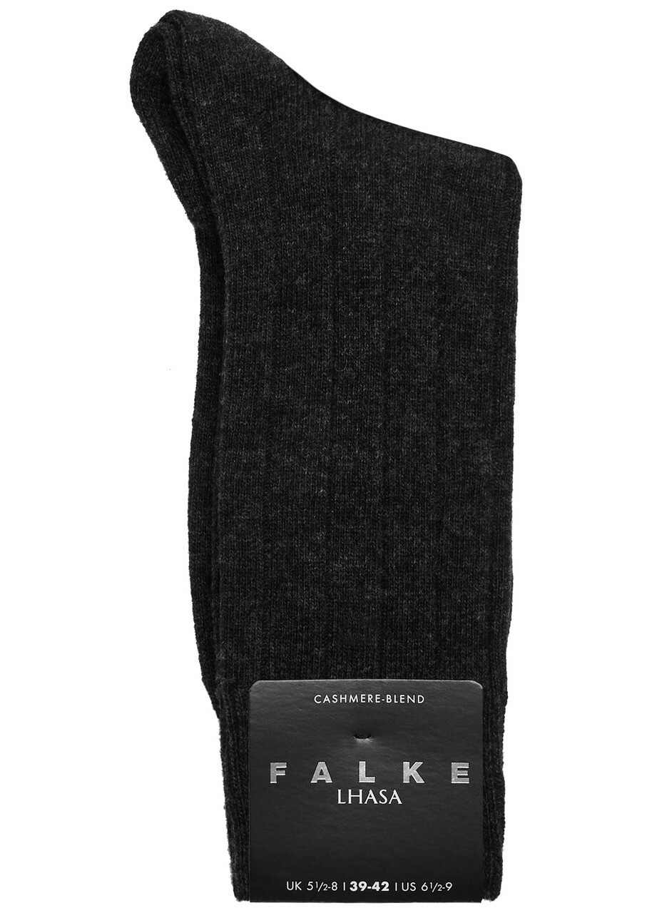 Falke Lhasa Ribbed Wool-blend Socks Black