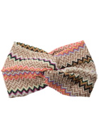 Missoni Metallic Zigzag-intarsia Knitted Headband - Beige - One Size