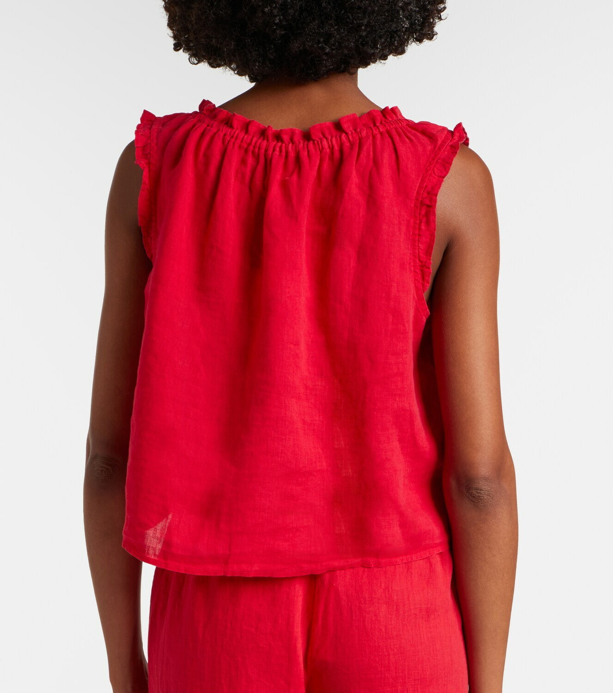 Velvet Tana ruffled linen top