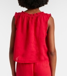 Velvet Tana ruffled linen top
