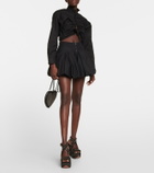 Alaïa Embellished suede wedge sandals