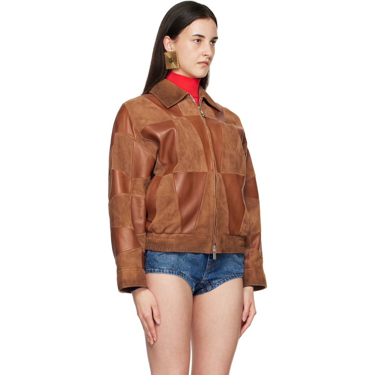 Versace Tan Blouson Leather Jacket