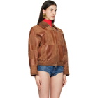 Versace Tan Blouson Leather Jacket