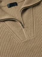 Nili Lotan - Heston Ribbed Cashmere Half-Zip Sweater - Brown