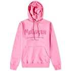 Alexander McQueen Men's Grafitti Logo Popover Hoody in Sugar Pink/Pink