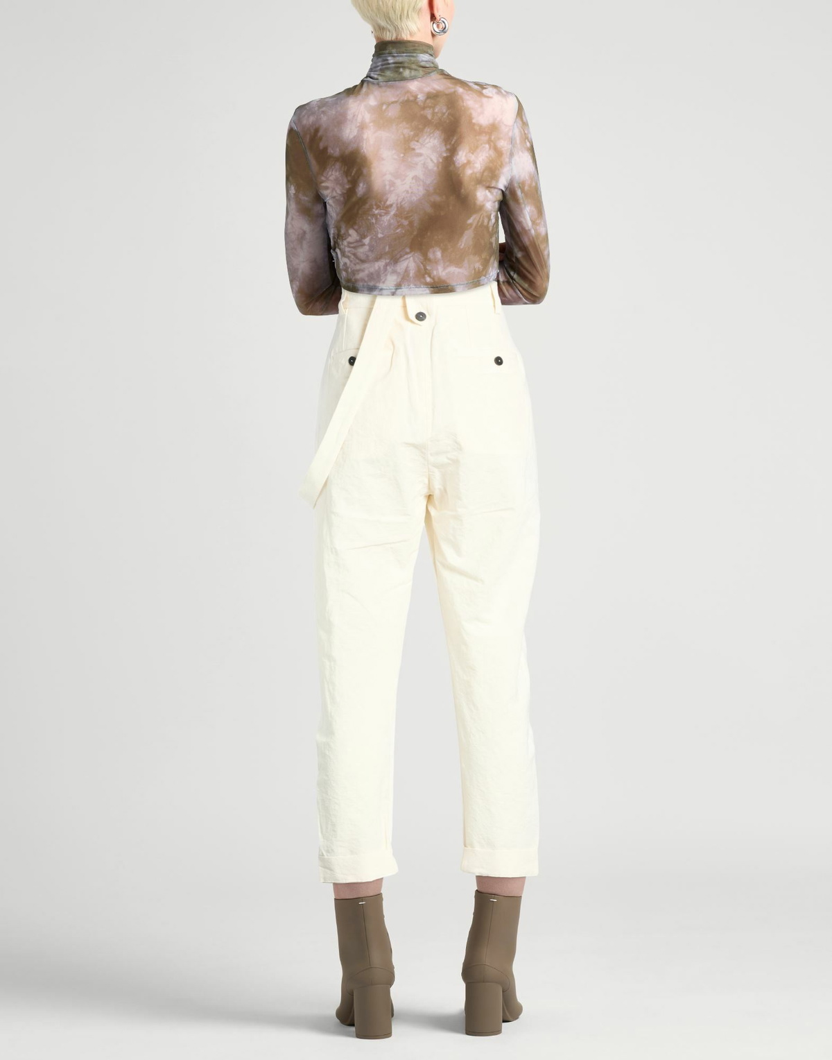 Isabel Benenato Womens Pants in Ivory