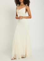 DE LA Vali Dia Embroidered Appliquéd Silk Maxi Dress Ivory