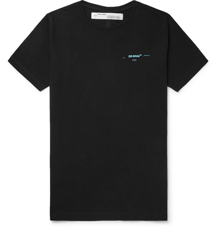 Photo: Off-White - Slim-Fit Logo-Print Cotton-Jersey T-Shirt - Black