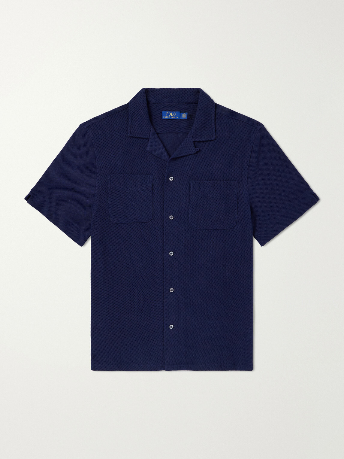 Polo Ralph Lauren - Pointelle Cotton-Knitted Polo Shirt - Blue