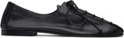 HEREU Black Plegada Supple Shiny Oxfords
