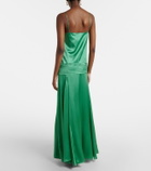 Xu Zhi Embroidered pleated silk satin gown