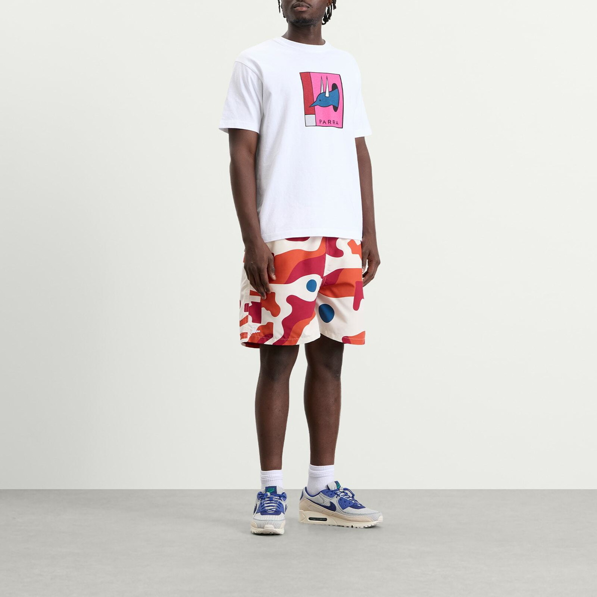 By Parra Men's Abstract Mountain Swim Shorts in Red