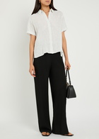 Eileen Fisher Striped Linen Shirt White And Black