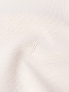 SAINT LAURENT - Logo-Embroidered Cotton-Jersey Sweatshirt - Pink