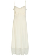 Simone Rocha Lace-trimmed Crepe-de-chine Midi Dress Cream