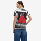 Max Mara Women's Striped T-shirt with Dog Print in Vanilla