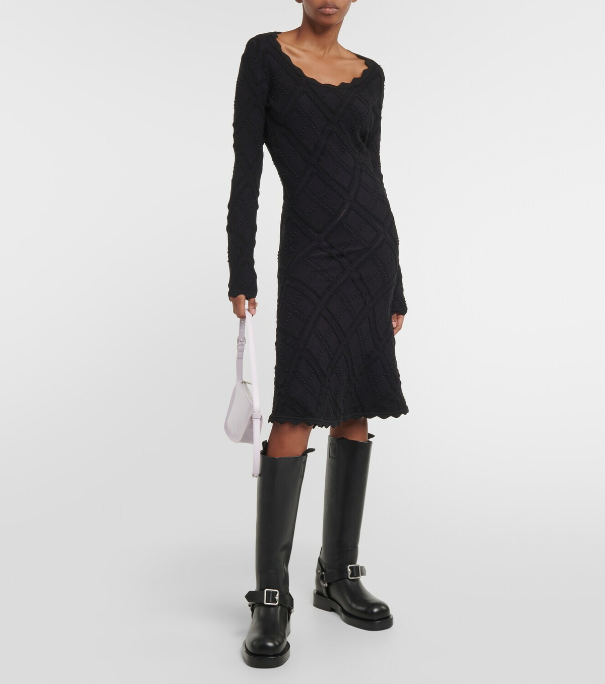 black midi bubble dress Mira Midi Bubble Dress