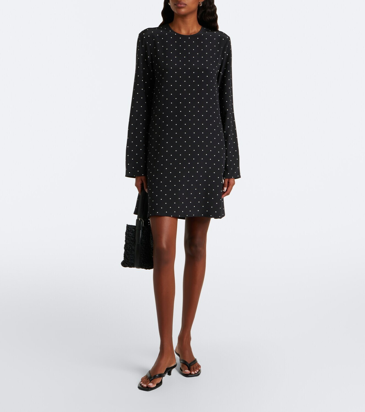 Asceno Larissa polka-dot silk minidress
