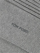 TOM FORD - Ribbed Cotton Socks - Gray