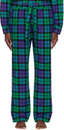 Tekla Green & Blue Plaid Pyjama Pants