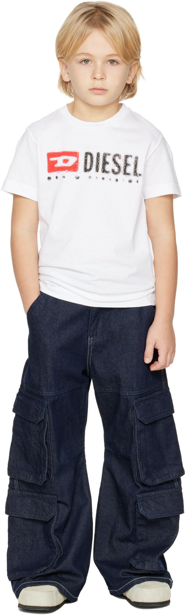 Diesel Kids White Tadjustk14 T-shirt