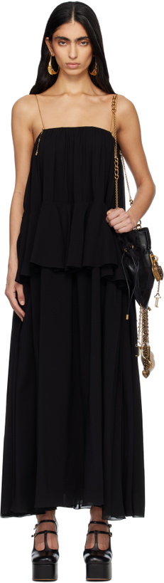 Photo: Chloé Black Sleeveless Silk Georgette Maxi Dress