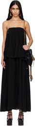 Chloé Black Sleeveless Silk Georgette Maxi Dress