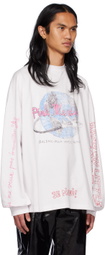 Balenciaga White Pink Martini Merch Long Sleeve T-Shirt