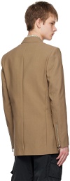 Balmain Taupe Double-Breasted Blazer