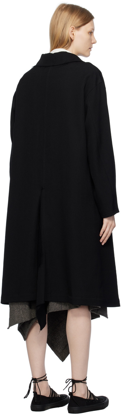 Y's Black Left Flap Coat