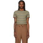 Marni Green Cotton Fine Stripes T-shirt