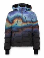 Aztech Mountain - Nuke Suit Printed Quilted Hooded Down Ski Jacket - Blue