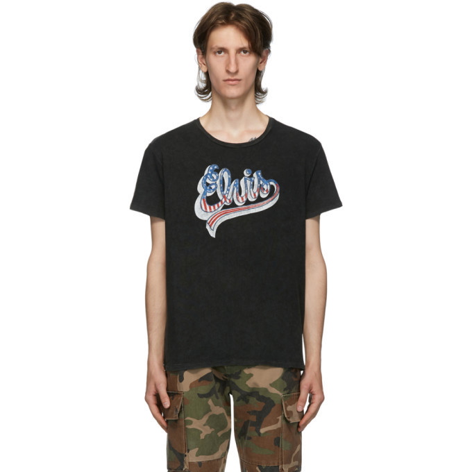 Photo: R13 Black Elvis Flag Logo Boy T-Shirt