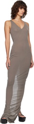 Rick Owens Gray Temple V Tank Maxi Dress