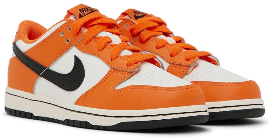 Nike Kids Orange & White Dunk Low Little Kids Sneakers Nike