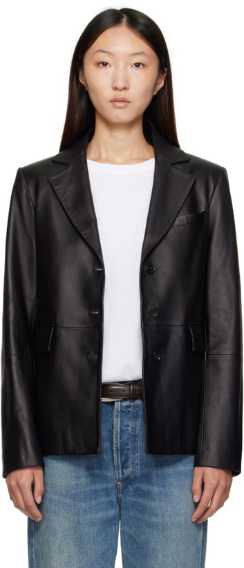 Photo: Loulou de Saison Black Aldo Leather Jacket