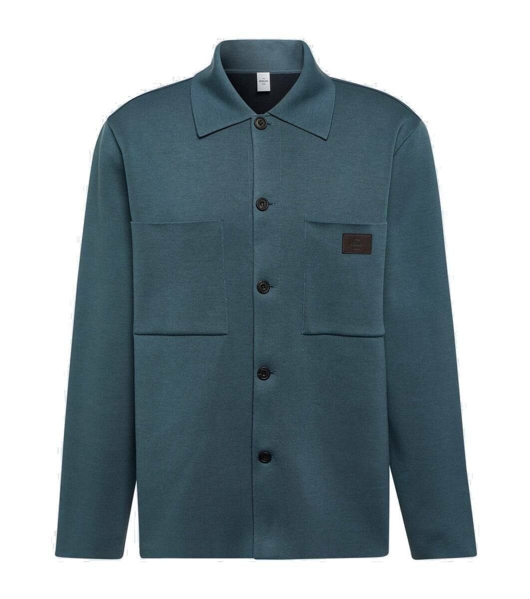 Photo: Berluti Leather-trimmed cotton and silk-blend overshirt