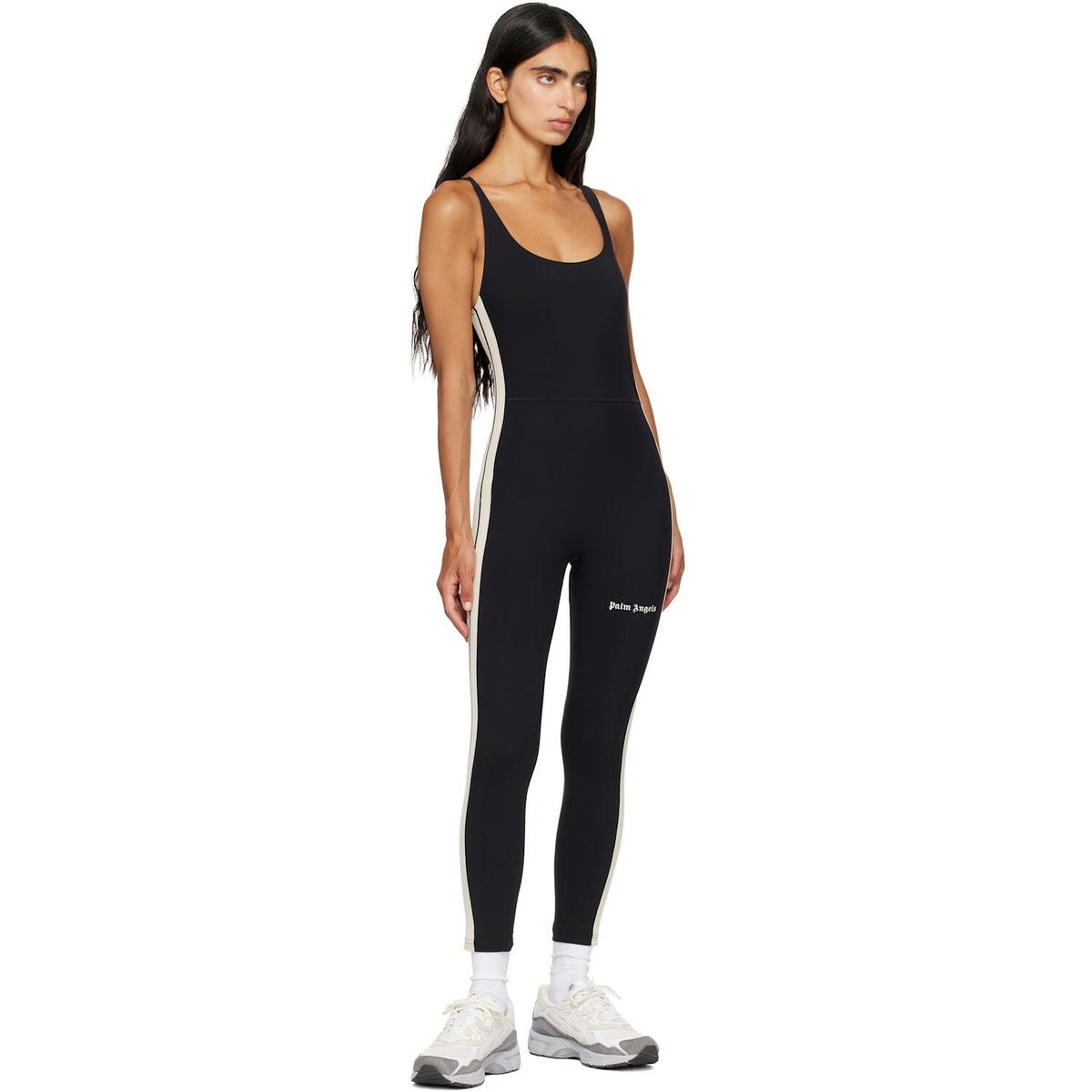 Palm Angels Black Logo Active Track Jumpsuit
