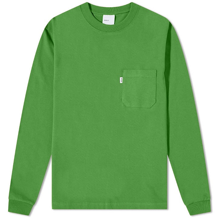 Photo: Adsum Men's Long Sleeve Classic Pocket T-Shirt in Lemon Grass