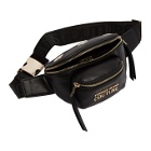 Versace Jeans Couture Black Mini Faux-Leather Belt Bag