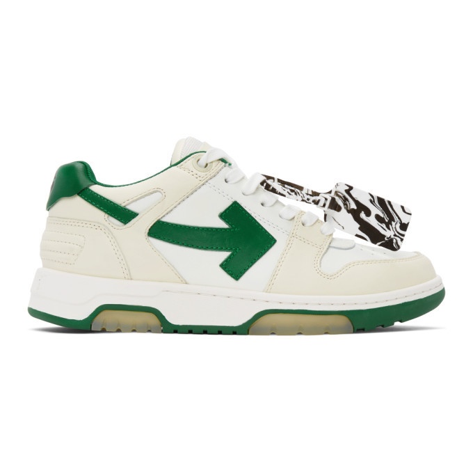 Photo: Off-White White and Green Out Of Office Sneakers