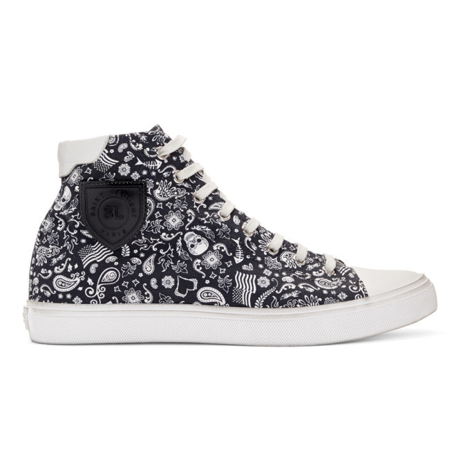 Photo: Saint Laurent Black and White Skull Bedford Sneakers