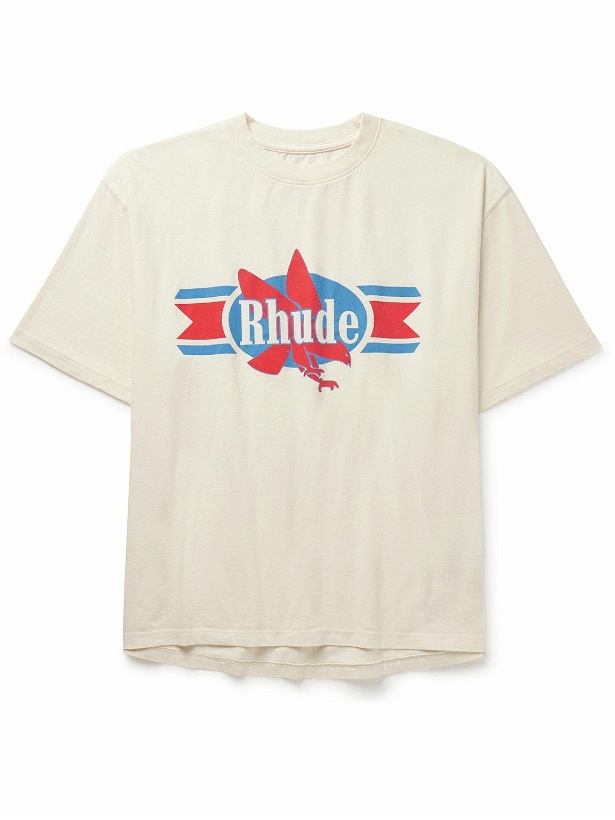 Photo: Rhude - Chevron Logo-Print Cotton-Jersey T-Shirt - White