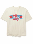 Rhude - Chevron Logo-Print Cotton-Jersey T-Shirt - White