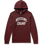 Reigning Champ - Logo-Print Loopback Cotton-Jersey Hoodie - Men - Burgundy